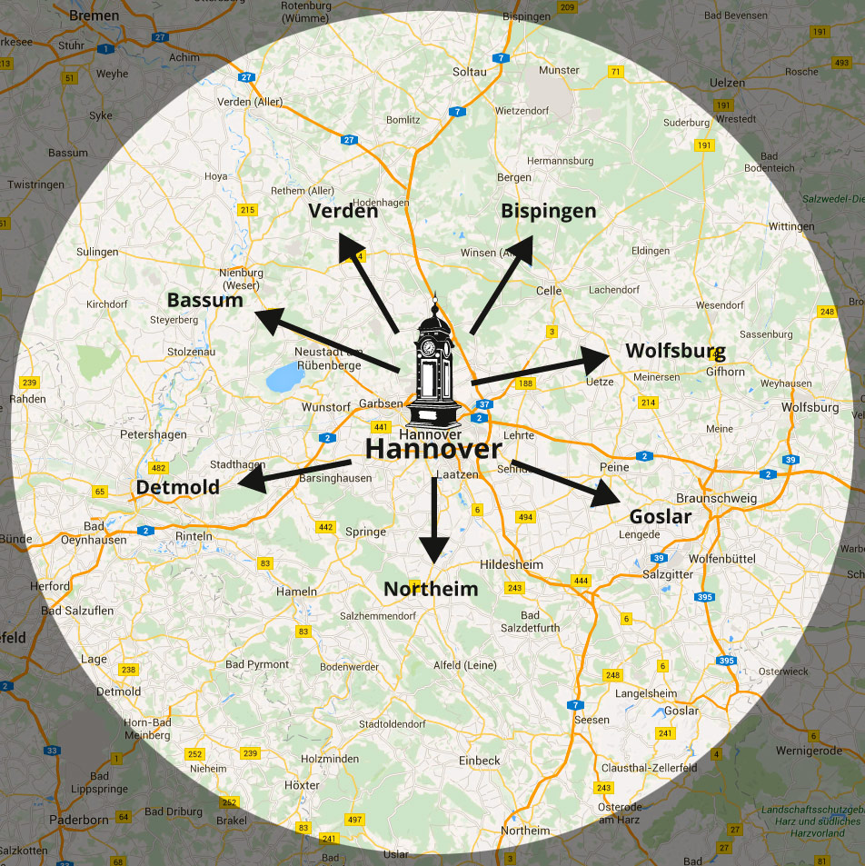 Hannover-80-km-Umkreiskarte
